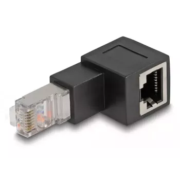 DeLOCK RJ45-pistikuga RJ45-pesasse adapter Cat.6A 90° allapoole nurga all