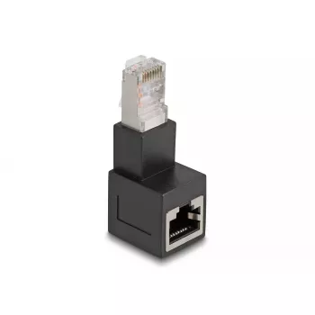 DeLOCK RJ45-pistikuga RJ45-pesasse adapter Cat.6A 90° allapoole nurga all