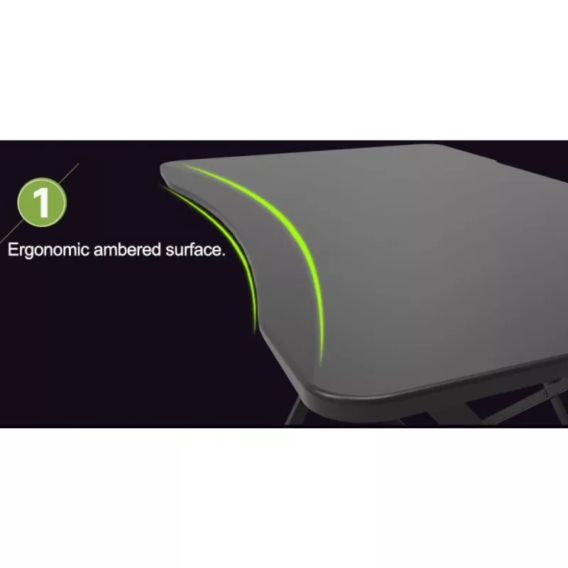Techly mängulaud arvutile, nurgelise ergonoomilise servaga, must