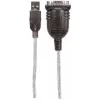 Manhattan USB-A - jadaliidese muundurkaabel, 45 cm, isane-isane, Serial/RS232/COM/DB9, Prolific PL-2303HXD kiip, must/hõbedane kaabel, kolmeaastane garantii