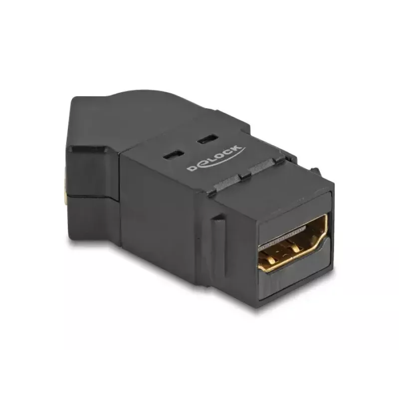 DeLOCK HDMI paneeliadapter emane HDMI kuni emane HDMI 45° nurgaga 8K 60 Hz must