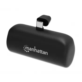 Manhattan akupank integreeritud USB-C pistikuga, 5000 mAh, kuni 20W väljund, tugijalg kasutamiseks laadimistelefonihoidjana, must, üheaastane garantii