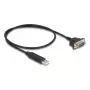 DELOCK USB RS-232 adapter USB 2.0 D-Sub 9 isasele koos mutritega, USB Type-A RS-232-le, 0,5 m, must