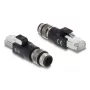 Adapter M12 D-kodeeringuga 4-kontaktiline (isane) RJ45-pistikule, DELOCK 90831, kullatud kontaktid, must