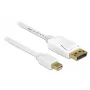 Mini DisplayPort - DisplayPort kaabel DeLOCK 83985 0,5 m valge
