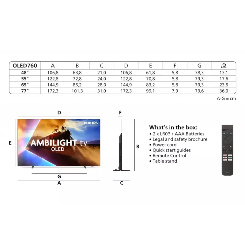 Televiisor Philips 77OLED760/12 77-tolline 4K Ultra HD OLED 3840 x 2160