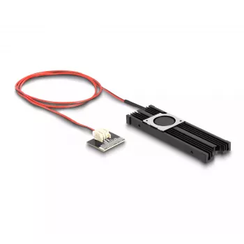 Jahutusradiaator DeLOCK jahutusradiaator ventilaatoriga M.2 SSD 2280 must alumiinium