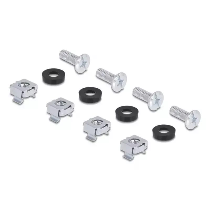 Paigalduskomplekt DELOCK 67281 — metallist rack-tarvik, must, universaalne 2-osaline komplekt