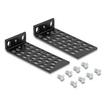 Paigalduskomplekt DELOCK 67281 — metallist rack-tarvik, must, universaalne 2-osaline komplekt