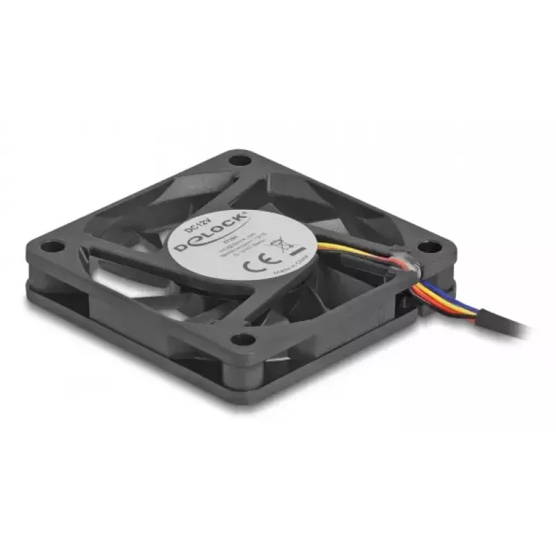 DELOCK arvutikorpuse ventilaator 6 cm (60x60x10 mm), 12 V, kuullaagriga, must, mudel 67294