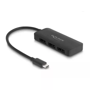 DeLOCK USB-C-tüüpi jaotur DP Alt Mode → 3 × DisplayPort MST 4K 60 Hz
