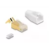 Võrgukaabel DeLOCK RJ45 modulaarpistik 25 tk komplekt Cat.7 Kuld Valge