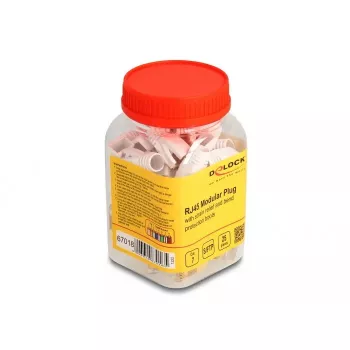Võrgukaabel DeLOCK RJ45 modulaarpistik 25 tk komplekt Cat.7 Kuld Valge