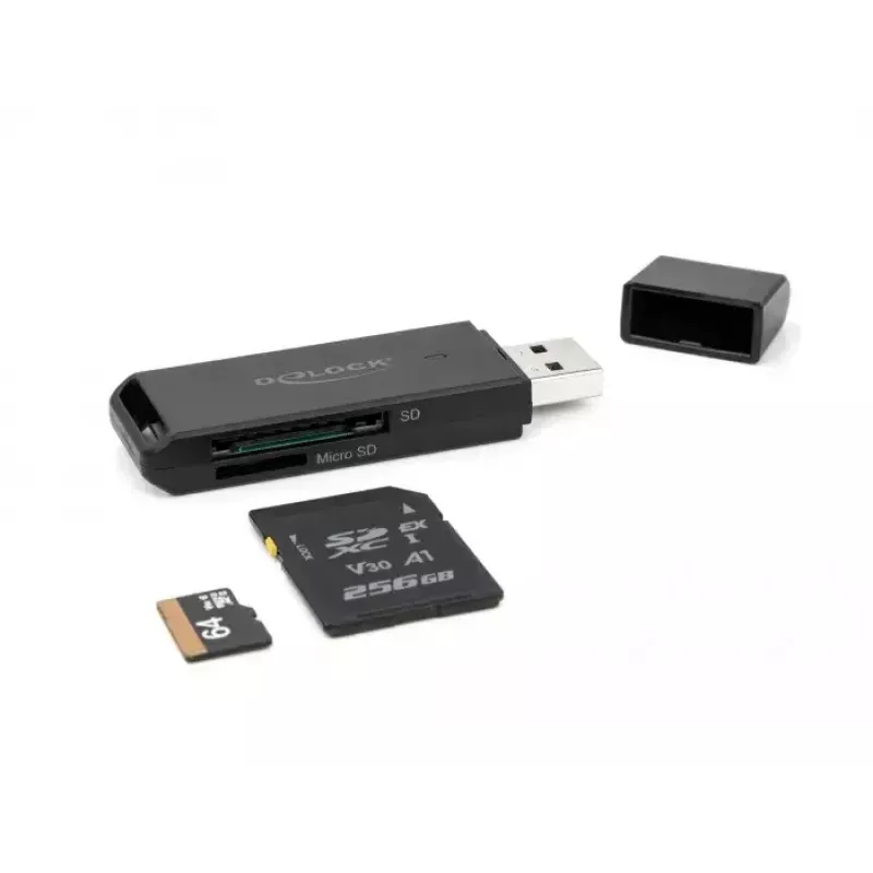 Kaardilugeja DeLOCK 91002 USB Must MicroSD SD SDHC SDXC 5000 Mbit/s