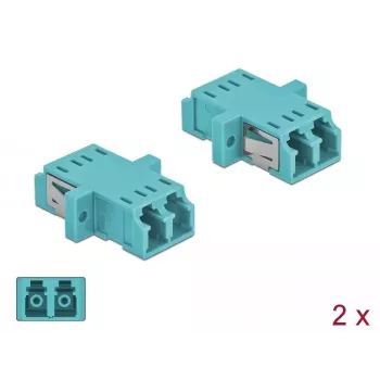 Fiiberoptiline adapter DELOCK LC emane-emane OM3 dupleks (2 tk pakendis)