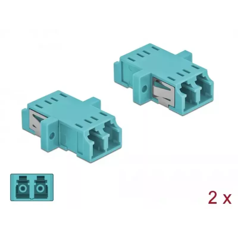 Fiiberoptiline adapter DELOCK LC emane-emane OM3 dupleks (2 tk pakendis)