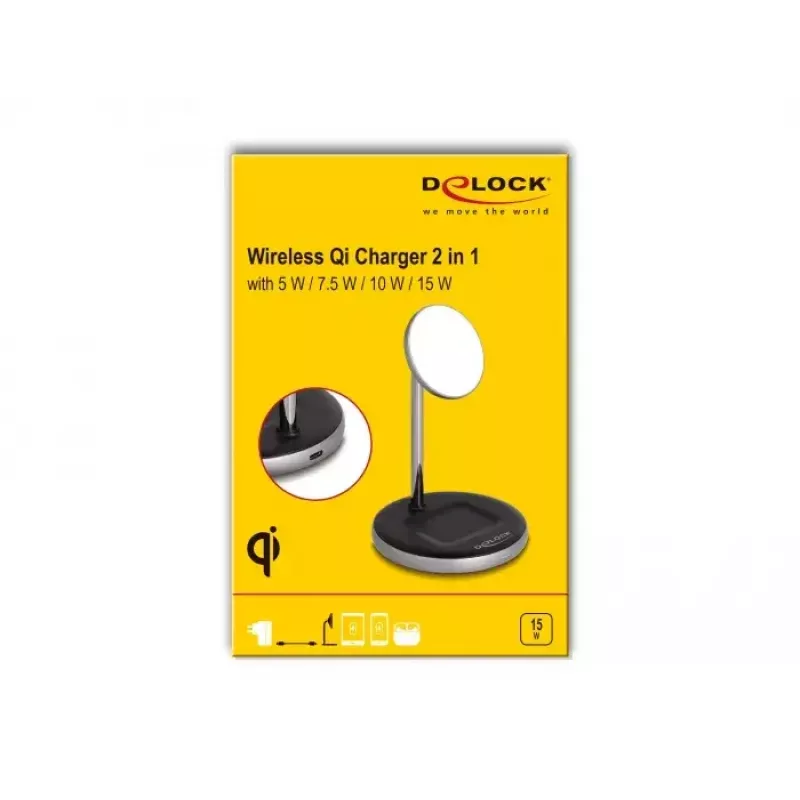 Juhtmevaba laadija DeLOCK 66468 2-in-1 5W 7.5W 10W 15W