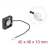 DELOCK arvutikorpuse ventilaator 4 cm (40 x 40 x 10 mm), kuullaager, 0,18 m³/h, 5 V DC, must