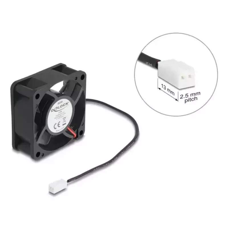 DELOCK 67289 Arvutikorpuse Ventilaator 6 cm, Kuullaager, 0,71 m³/h, 5 V DC, Must