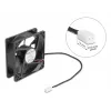 DELOCK arvutikorpuse ventilaator 8 cm (80 x 80 x 25 mm), kuullaager, 5 V DC, must