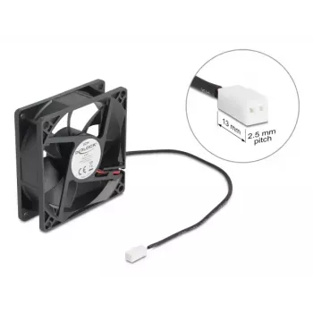 DELOCK arvutikorpuse ventilaator 8 cm (80 x 80 x 25 mm), kuullaager, 5 V DC, must