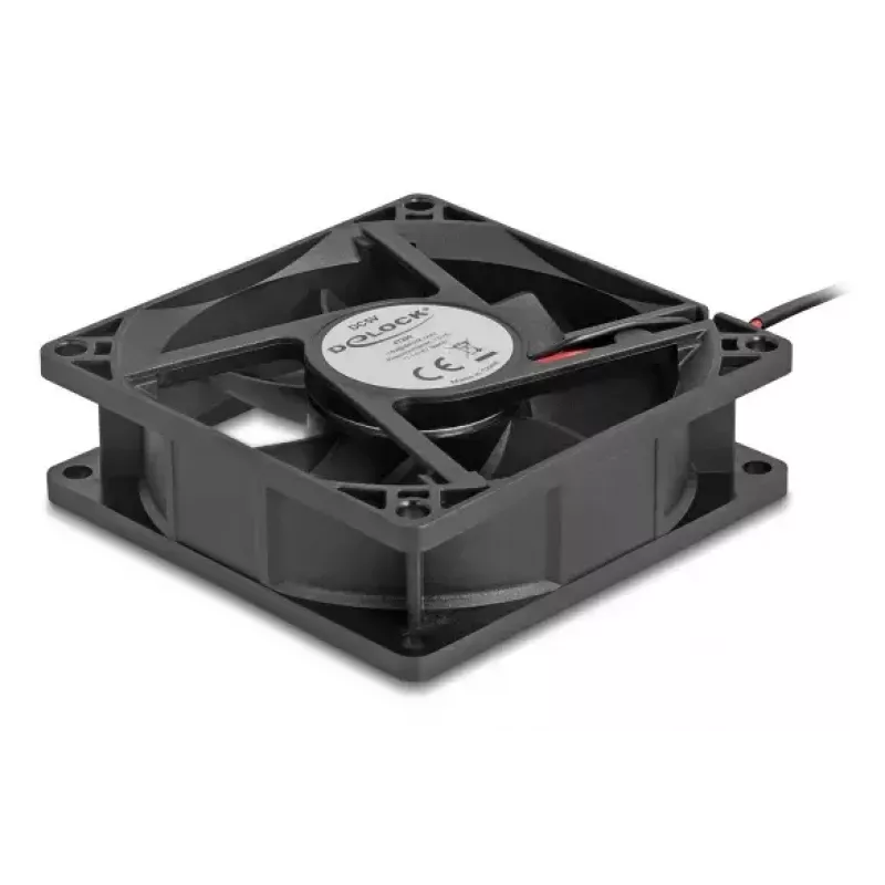 DELOCK arvutikorpuse ventilaator 8 cm (80 x 80 x 25 mm), kuullaager, 5 V DC, must