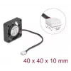 DELOCK 67293 ventilaator 4 cm (40×40×10 mm) 0,18 m³/h kuullaagriga 12 V must