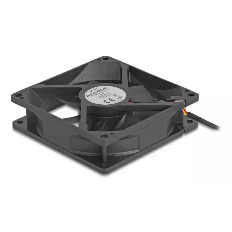 Arvutikorpuse ventilaator DELOCK 67297 92 mm, kuullaager, õhuvool 1,21 m³/h, must