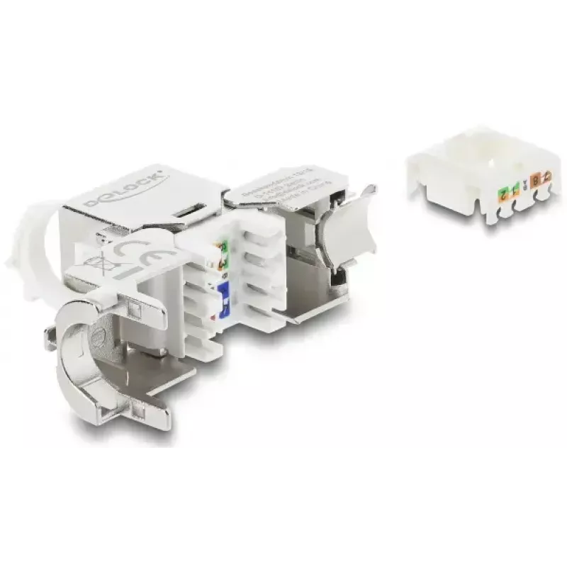 DELOCK keystone-moodul RJ45 pistikupesa LSA-le Cat.8.1 varjestatud lukustusklambri ja tolmukattega