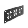 Katteplaat DeLOCK 67431 kolme sisseehitatud 60×60 mm ventilaatoriga, metallist, tumehall, 1 tk