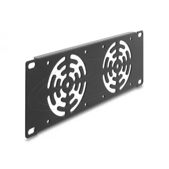 Katteplaat DELOCK 67432 kahe sisseehitatud 80×80 mm ventilaatoriga, metallkorpus, tumehall