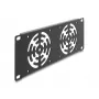 Katteplaat DELOCK 67432 kahe sisseehitatud 80×80 mm ventilaatoriga, metallkorpus, tumehall