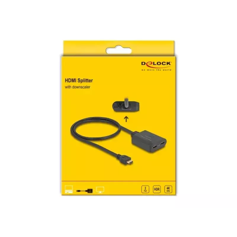 DeLOCK HDMI jaotur 1 x HDMI sisend 2 x HDMI väljundini 4K 60 Hz