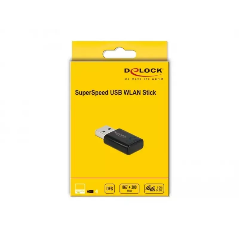 Võrgukaart DeLOCK 12550 WLAN USB kaheribalise Wi-Fi 5