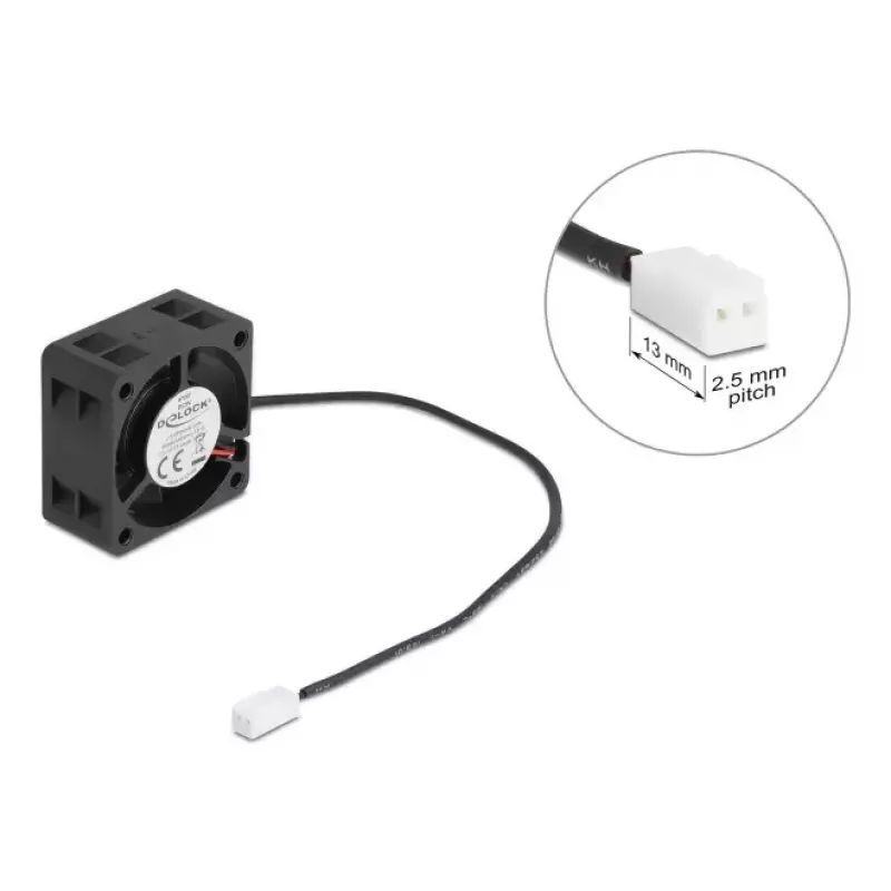DELOCK 67287 teljeventilaator 4 cm, 5 V DC, kuullaager, 0,19 m³/h, must