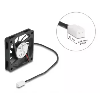 Arvutikorpuse ventilaator DELOCK 67288 — 60 mm, kuullaager, 5 V, õhuvool 0,38 m³/h, must, 1 tk