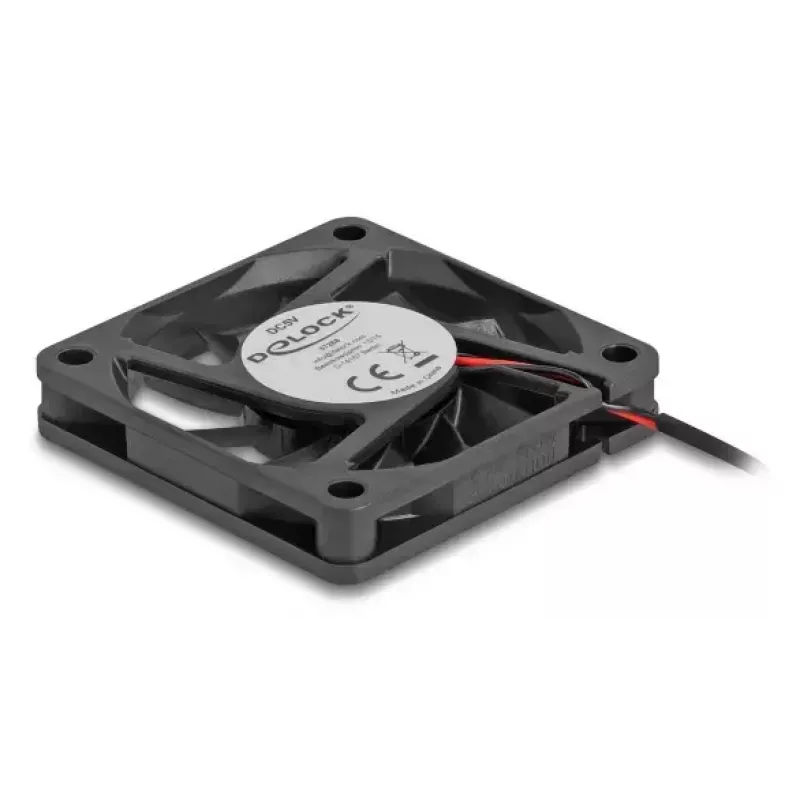 Arvutikorpuse ventilaator DELOCK 67288 — 60 mm, kuullaager, 5 V, õhuvool 0,38 m³/h, must, 1 tk