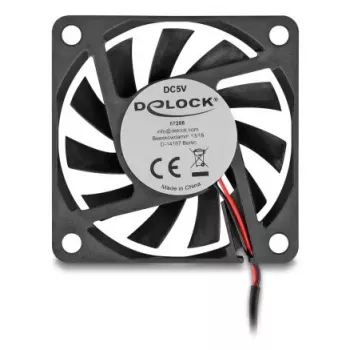 Arvutikorpuse ventilaator DELOCK 67288 — 60 mm, kuullaager, 5 V, õhuvool 0,38 m³/h, must, 1 tk