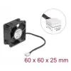 DELOCK Arvutikorpuse ventilaator 6 cm (60x60x25 mm) 12 V DC, kuullaager, must