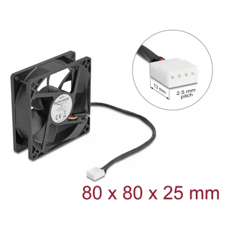 Ventilaator DeLOCK 67301 8 cm Must Kuullaager 0,97 m³/h