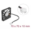 Arvutikorpuse ventilaator DELOCK 67315 — 70 mm kuullaager, 0,42 m³/h, must