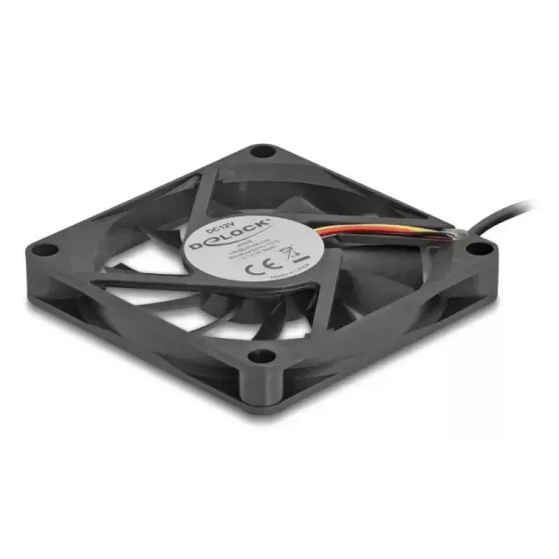 Arvutikorpuse ventilaator DELOCK 67315 — 70 mm kuullaager, 0,42 m³/h, must