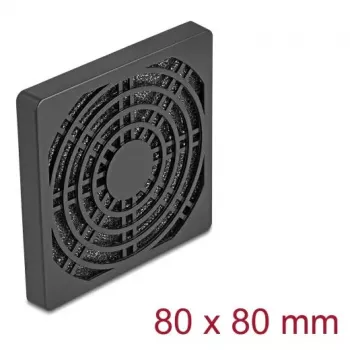 Ventilaatorivõre DELOCK 67311, ABS, must, 87×87 mm, kinnitusmuster 71,5×71,5 mm