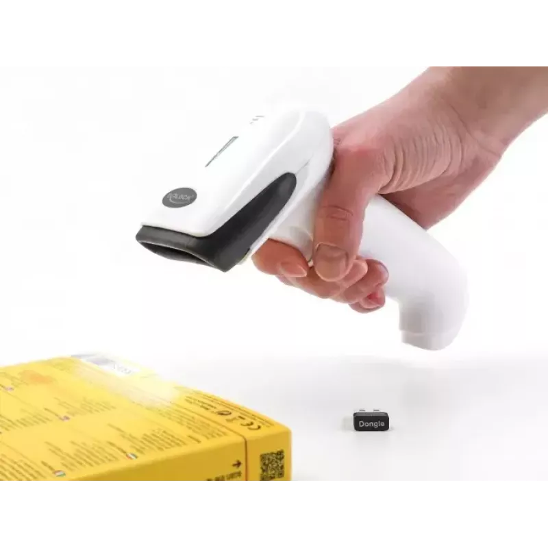 Pihukäeshoitav vöötkoodiskanner DeLOCK 90587 1D 2D juhtmevaba Bluetooth USB valge