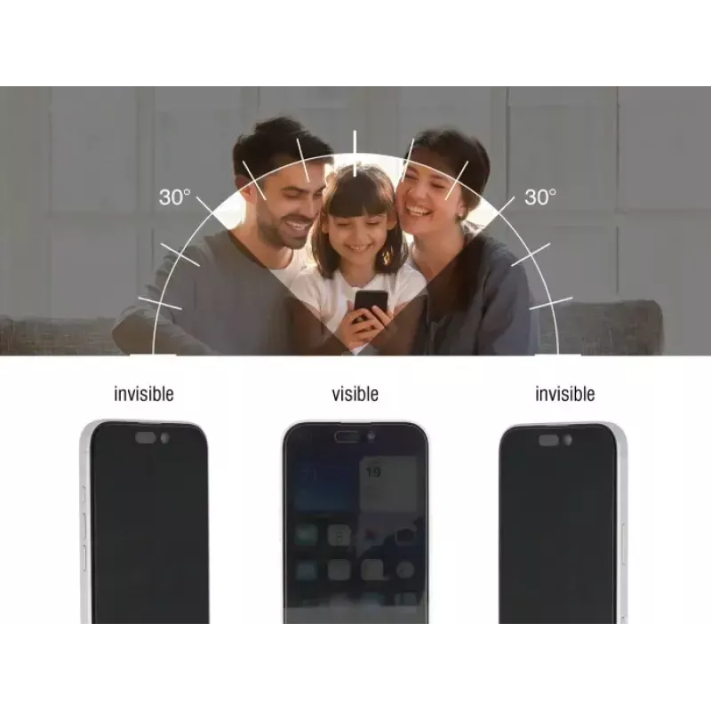 Privaatsusklaasist ekraani/tagapinna kaitsekile Apple iPhone 16 jaoks — DELOCK 81281, löögi- ja kriimustuskindel, must/läbipaistev, 1 tk