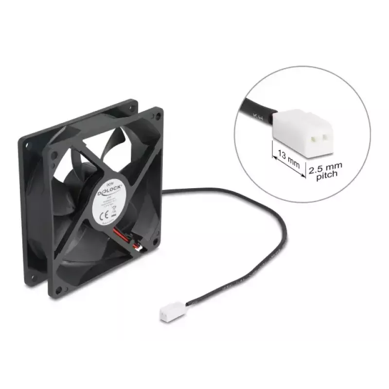 DELOCK arvutikorpuse ventilaator 92 mm 5 V alalisvool kuullaager 1,02 m³/h must (mudel 67291)