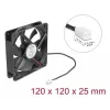 DELOCK 67292 arvutikorpuse ventilaator 120 mm must, kuullaager, 5 V alalisvool, õhuvool 1,73 m³/h