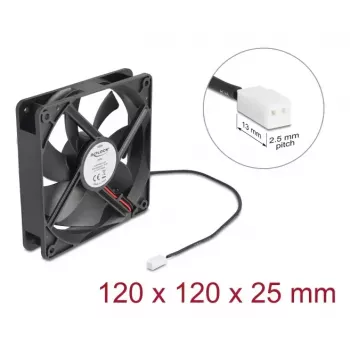 DELOCK 67292 arvutikorpuse ventilaator 120 mm must, kuullaager, 5 V alalisvool, õhuvool 1,73 m³/h