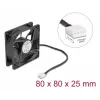 Arvutikorpuse ventilaator DELOCK 67296 — 80 mm, kuullaager, 0,97 m³/h, must