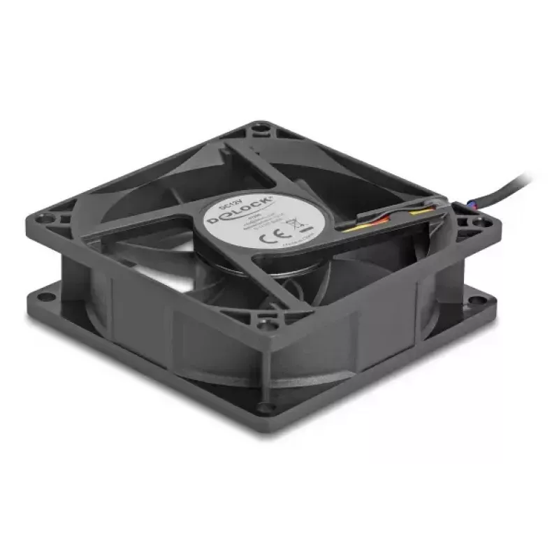 Arvutikorpuse ventilaator DELOCK 67296 — 80 mm, kuullaager, 0,97 m³/h, must